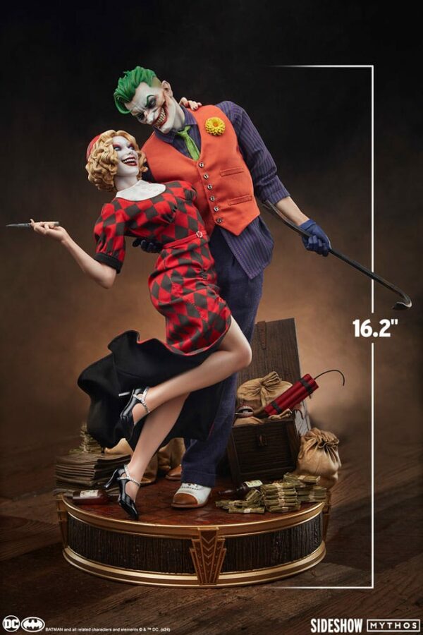 DC COMICS – Statuette 1/5 The Joker & Harley Quinn Lawless Love 41 cm (DC Comics Mythos) – Image 9