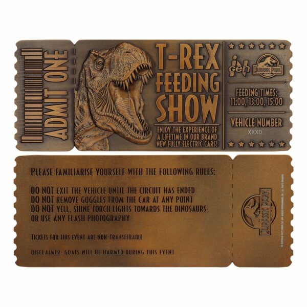JURASSIC PARK – Réplique 1/1 Ticket Feeding Show – Image 5