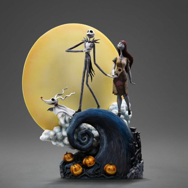 L’ÉTRANGE NOËL DE MONSIEUR JACK – Statuette 1/10 Deluxe Art Scale Jack Skellington Sally & Zero 39 cm – Image 2