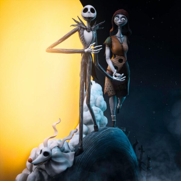 L’ÉTRANGE NOËL DE MONSIEUR JACK – Statuette 1/10 Deluxe Art Scale Jack Skellington Sally & Zero 39 cm – Image 8