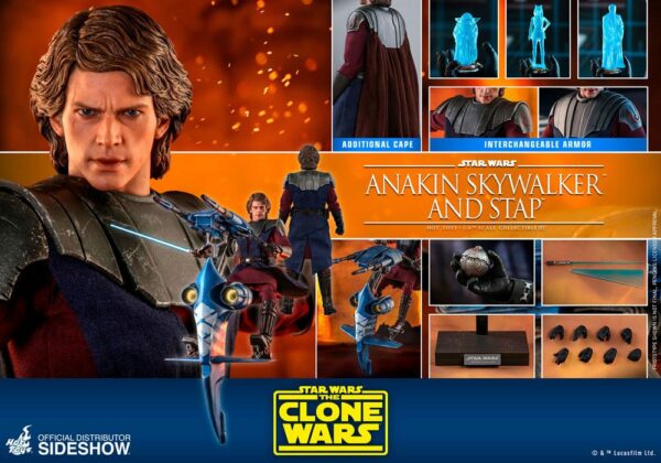 STAR WARS – Figurine 1/6 Anakin Skywalker & STAP The Clone Wars 31 cm – Image 18