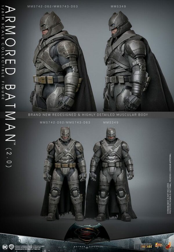 DC COMICS – Batman v Superman : L’Aube de la Justice Figurine Movie Masterpiece 1/6 Armored Batman 2.0 33 cm – Image 14