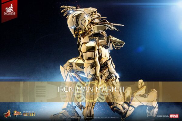 MARVEL – Figurine 1/6 Movie Masterpiece Diecast Iron Man Mark III (Gold Color Version) 33 cm – Image 2