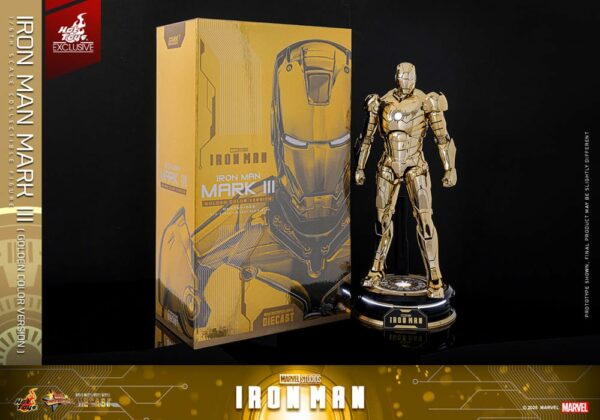 MARVEL – Figurine 1/6 Movie Masterpiece Diecast Iron Man Mark III (Gold Color Version) 33 cm – Image 15