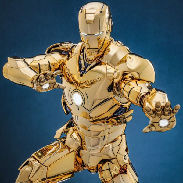 MARVEL – Figurine 1/6 Movie Masterpiece Diecast Iron Man Mark III (Gold Color Version) 33 cm – Image 20