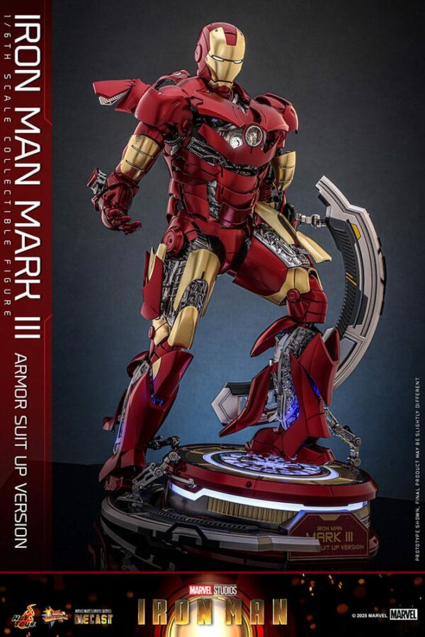 MARVEL – Figurine 1/6 Movie Masterpiece Diecast Iron Man Mark III (Armor Suit Up Version) 32 cm – Image 3