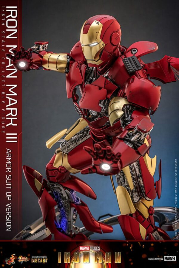 MARVEL – Figurine 1/6 Movie Masterpiece Diecast Iron Man Mark III (Armor Suit Up Version) 32 cm – Image 5