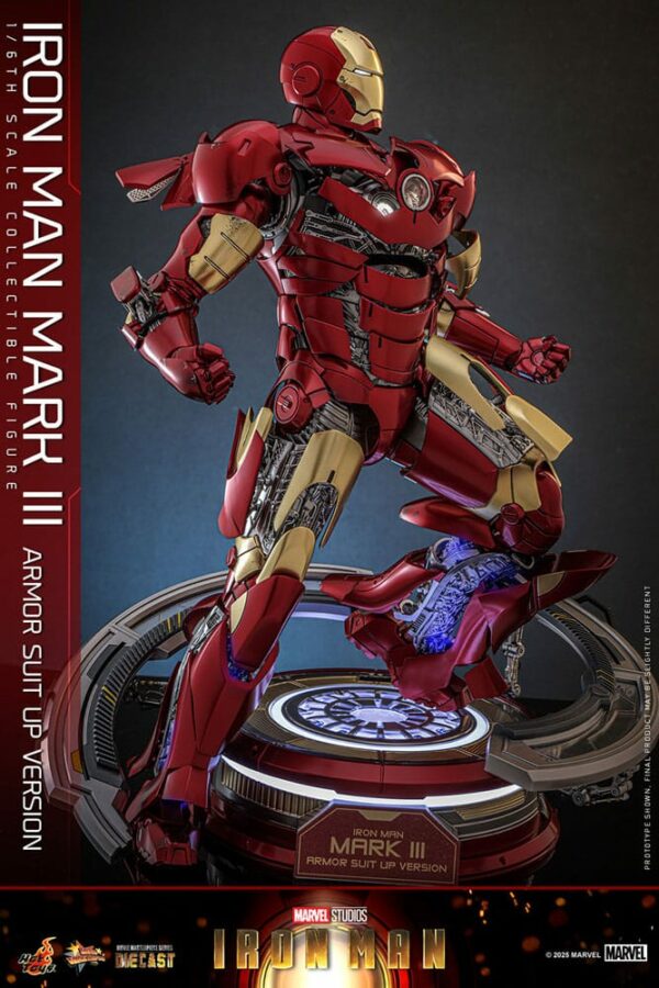 MARVEL – Figurine 1/6 Movie Masterpiece Diecast Iron Man Mark III (Armor Suit Up Version) 32 cm – Image 6