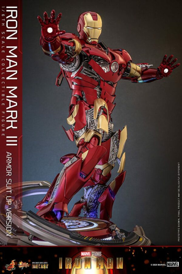 MARVEL – Figurine 1/6 Movie Masterpiece Diecast Iron Man Mark III (Armor Suit Up Version) 32 cm – Image 7