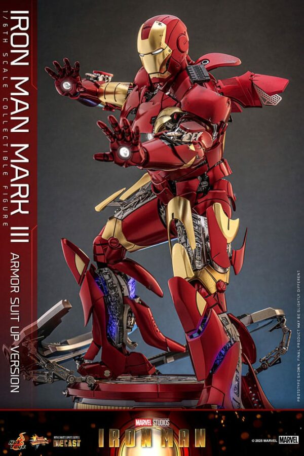 MARVEL – Figurine 1/6 Movie Masterpiece Diecast Iron Man Mark III (Armor Suit Up Version) 32 cm – Image 8