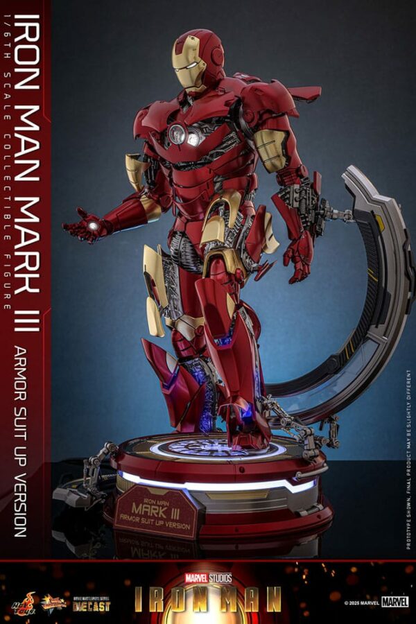 MARVEL – Figurine 1/6 Movie Masterpiece Diecast Iron Man Mark III (Armor Suit Up Version) 32 cm – Image 10