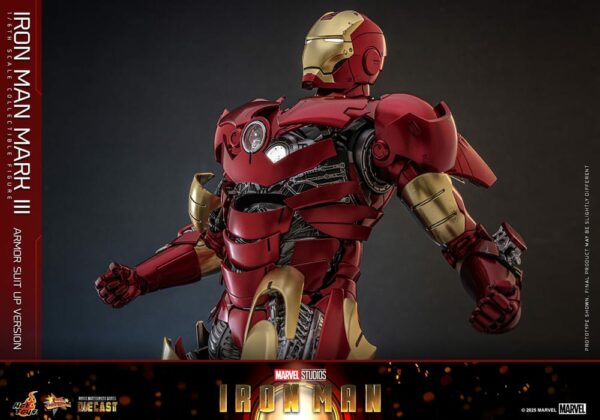MARVEL – Figurine 1/6 Movie Masterpiece Diecast Iron Man Mark III (Armor Suit Up Version) 32 cm – Image 11