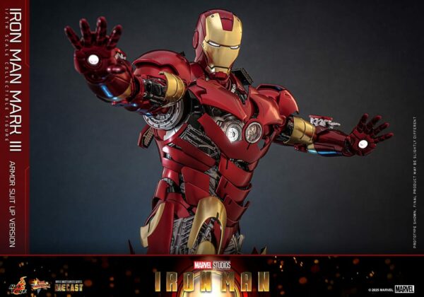 MARVEL – Figurine 1/6 Movie Masterpiece Diecast Iron Man Mark III (Armor Suit Up Version) 32 cm – Image 12