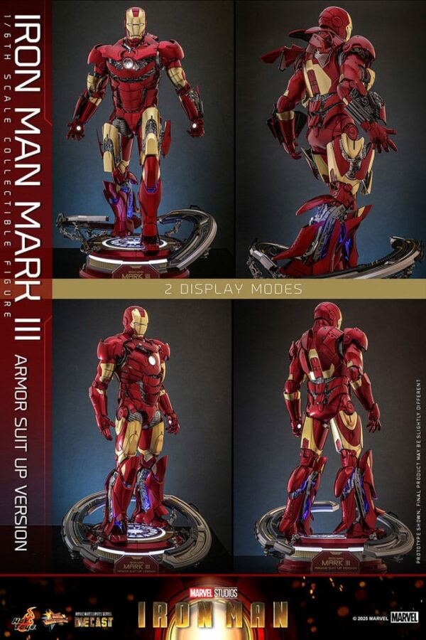 MARVEL – Figurine 1/6 Movie Masterpiece Diecast Iron Man Mark III (Armor Suit Up Version) 32 cm – Image 13