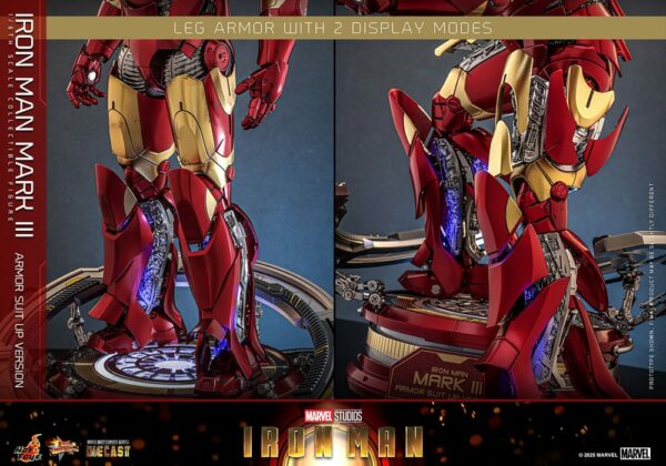 MARVEL – Figurine 1/6 Movie Masterpiece Diecast Iron Man Mark III (Armor Suit Up Version) 32 cm – Image 14