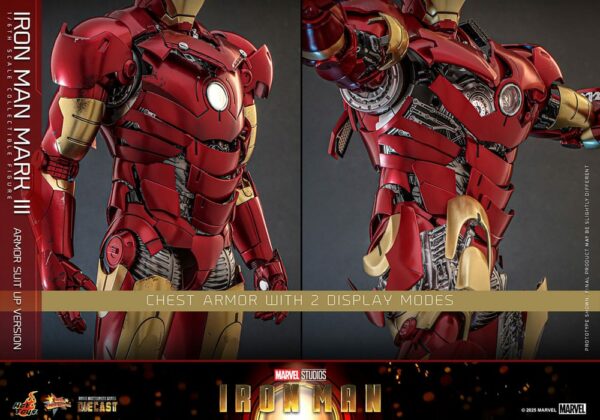 MARVEL – Figurine 1/6 Movie Masterpiece Diecast Iron Man Mark III (Armor Suit Up Version) 32 cm – Image 15